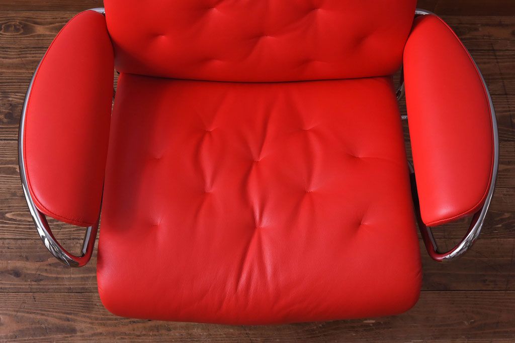 中古　EKORNES(エコーネス)　ストレスレスメトロハイバックチェア・オットマン　トマト(定価合わせて約32万円)(2)