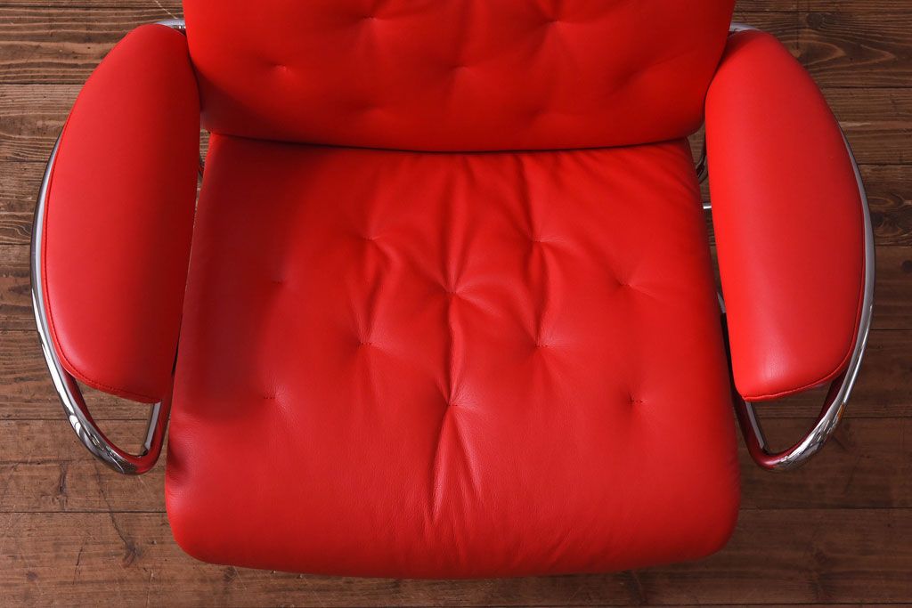 中古　EKORNES(エコーネス)　ストレスレスメトロハイバックチェア・オットマン　トマト(定価合わせて約32万円)(3)