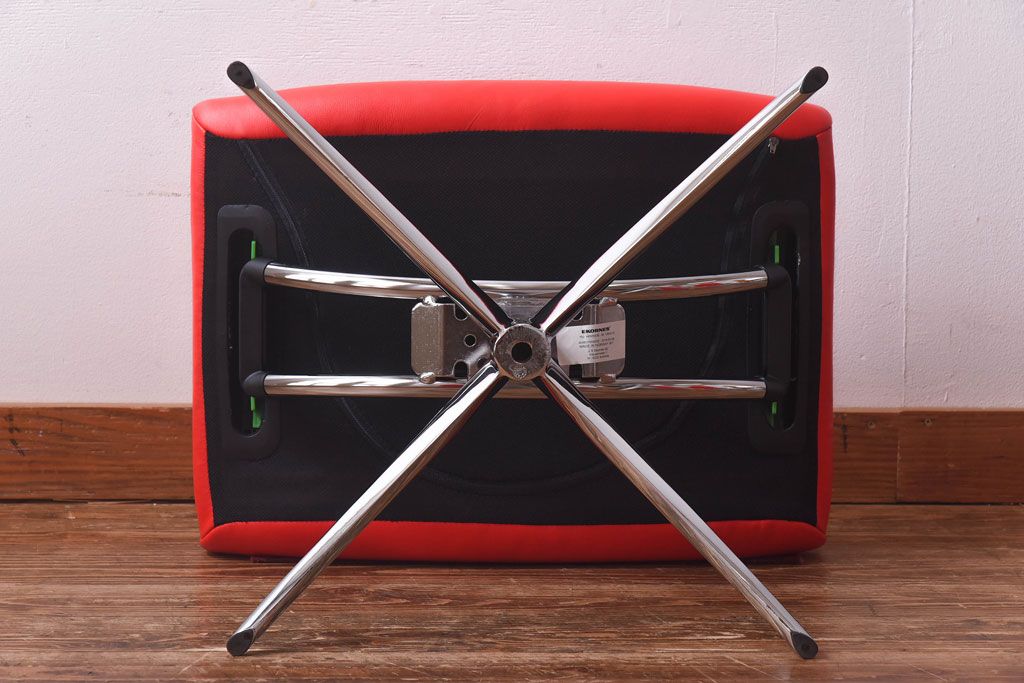中古　EKORNES(エコーネス)　ストレスレスメトロハイバックチェア・オットマン　トマト(定価合わせて約32万円)(3)