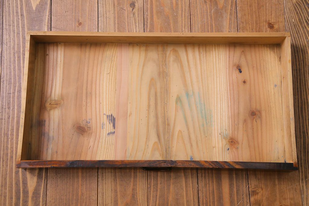 アンティーク家具　和製アンティーク　天板一枚板　前板に黒柿材を使用したいぶし銀の趣きあふれる文机(ローテーブル)