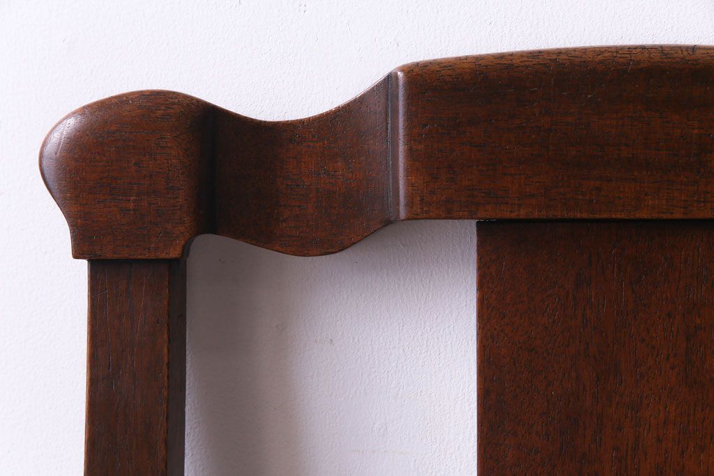 アンティーク家具　イギリスアンティーク　ウォールナット材 リボンのような背もたれがエレガントなチェア(ダイニングチェア、ワークチェア、椅子)(3)