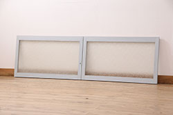 アンティーク建具　上質な和の空間作りにおすすめな両面ガラスの書院戸4枚セット(引き戸、ガラス戸、窓、組子入り)(R-067209)
