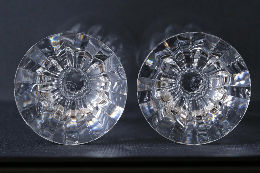 中古　Baccarat(バカラ)　アサス　ウォーターゴブレットグラス(ワイングラス、酒器、ガラス)2脚セット(3)