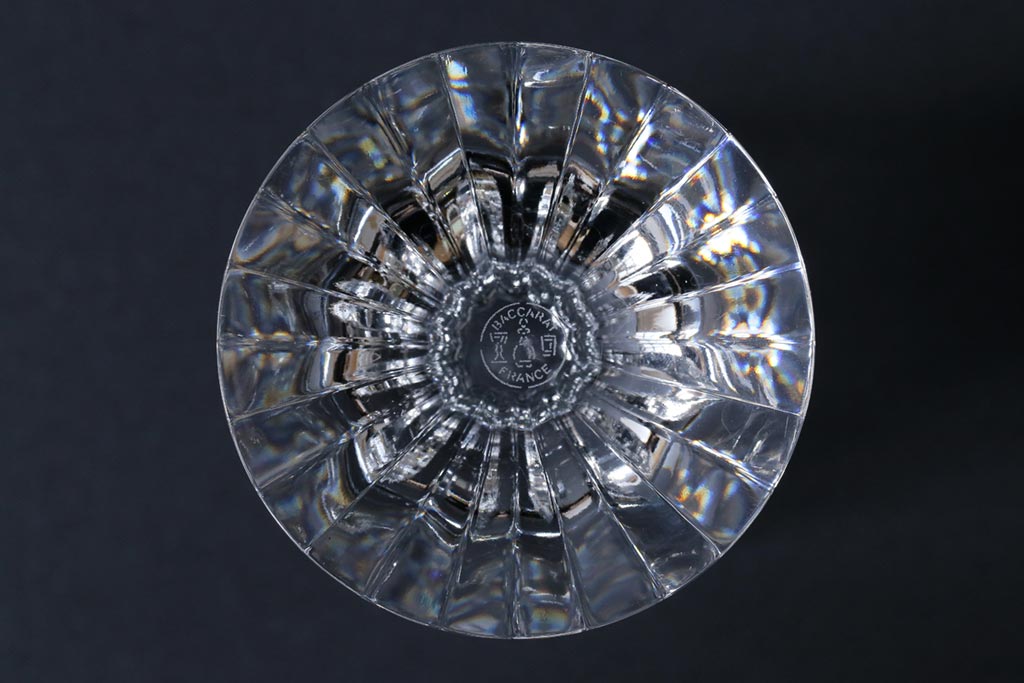 中古　Baccarat(バカラ)　アサス　ウォーターゴブレットグラス(ワイングラス、酒器、ガラス)2脚セット(3)