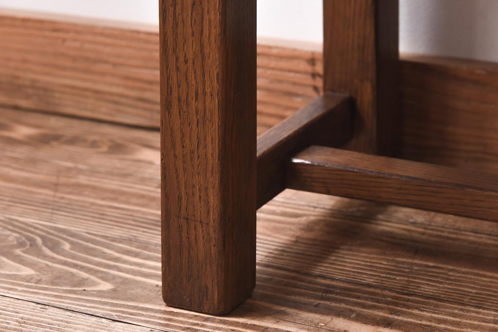 アンティーク雑貨　イギリスヴィンテージ　オーク材　こだわりの空間に取り入れたいシンプルな大型ベンチ(長椅子、飾り台、ビンテージ)
