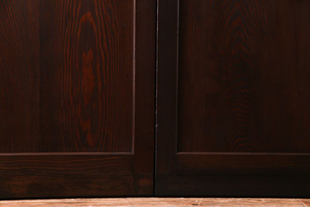 和製アンティーク　上品な和の雰囲気漂う組子入り帯戸(格子戸、引き戸)2枚セット(1)