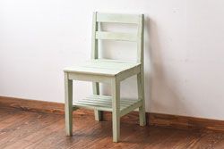 ペイント家具　棚付き　ナチュラルスタイルにぴったりなチェア(キッズチェア、椅子)(1)