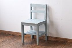 ペイント家具　棚付き　ナチュラルスタイルにぴったりなチェア(キッズチェア、椅子)