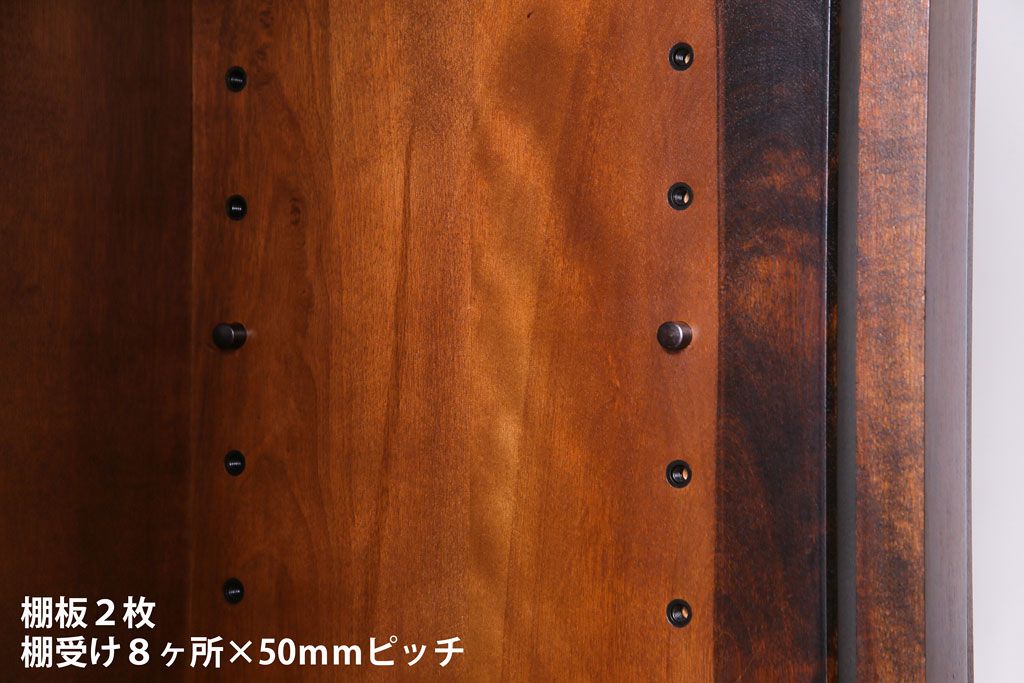 中古　北海道民芸家具　落ち着いた佇まいがお洒落なライティングビューロー(机、収納棚)(定価約50万円)