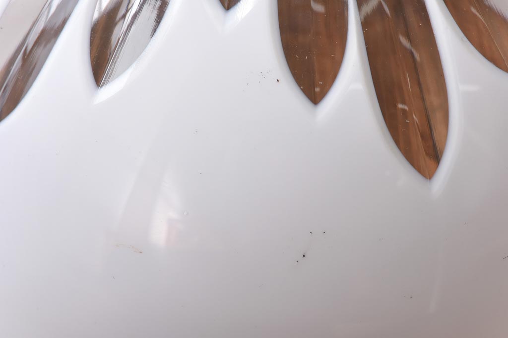 和製アンティーク　大正期　白切子カットガラスライト(カバー、天井照明)