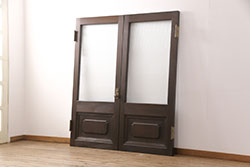 アンティーク建具　屋久杉　透かし彫りがアクセントの欄間1枚(明り取り、明かり取り)(R-069603)