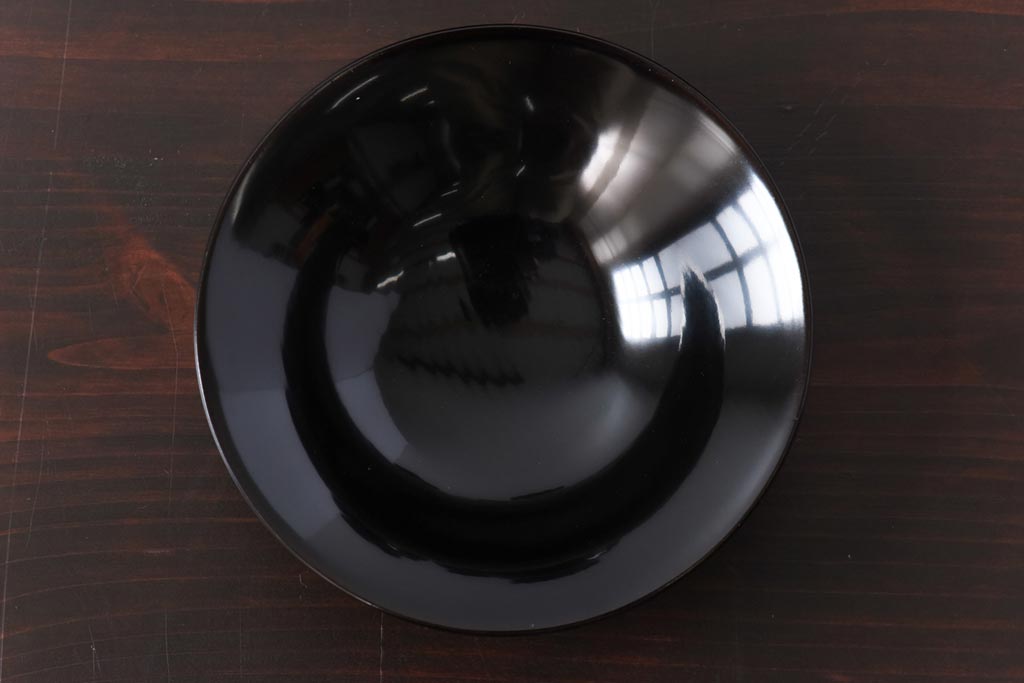 【D様ご成約分】和製アンティーク　シックな色合いが魅力的な木製糸目椀(漆器、和食器)5客セット(1)