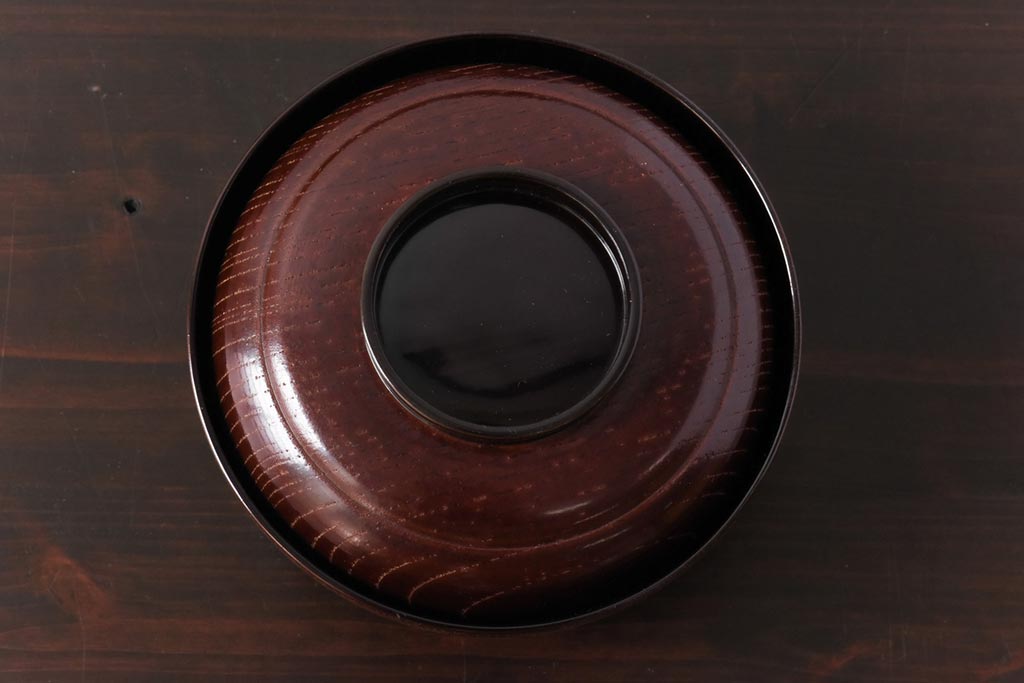 和製アンティーク　輪島塗　高蒔絵　瓢箪の図　上質な蓋付き木製椀(漆器、和食器)5客セット(1)