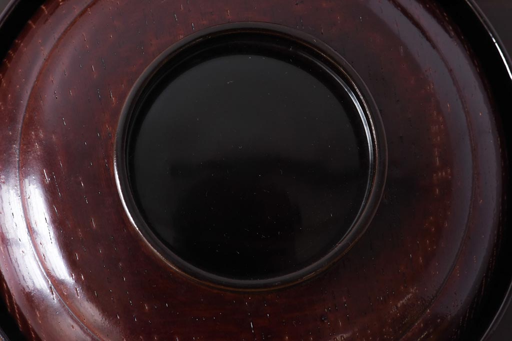 和製アンティーク　輪島塗　高蒔絵　瓢箪の図　上質な蓋付き木製椀(漆器、和食器)5客セット(2)