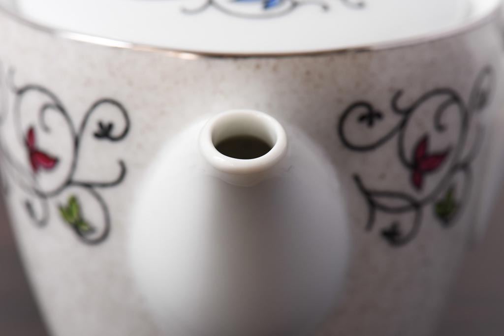 アンティーク雑貨　昭和中期　日本陶器・ノリタケ(則武)　洋風なデザインがおしゃれな急須・湯飲み5客セット