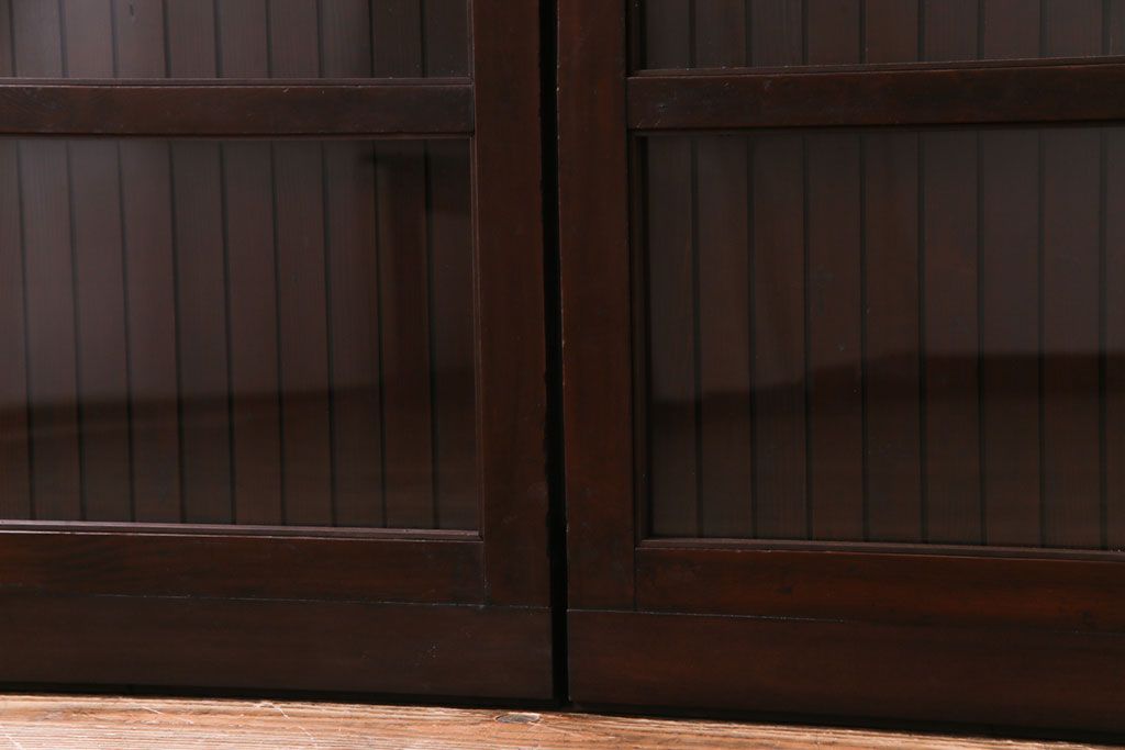 【海外輸入】 和製アンティーク 和の風情を演出してくれる平格子戸 ガラス入り 建具