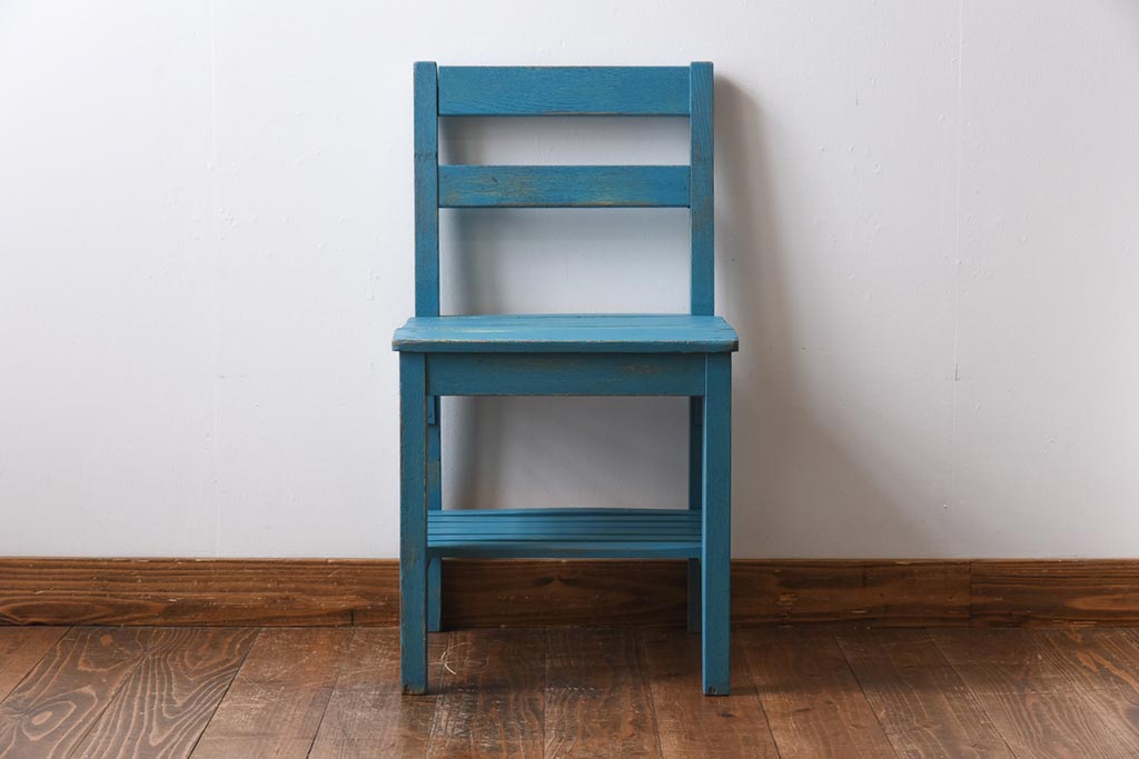 ペイント家具 棚付き インテリアの差し色にもおすすめの木製チェア(キッズチェア・椅子) ラフジュ工房