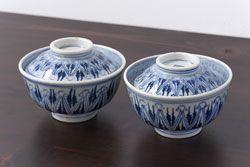 蒔絵師　吉田華正(利昭)　唐松　蒔絵　ロクロ目　盛筋　喰篭(食籠、食篭、共箱付き、菓子器、漆器)(R-063285)