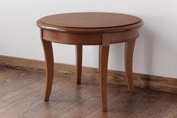 中古　天童木工　温もりのある風合いが魅力の小振りなラウンドテーブル(サイドテーブル、カフェテーブル)(2)