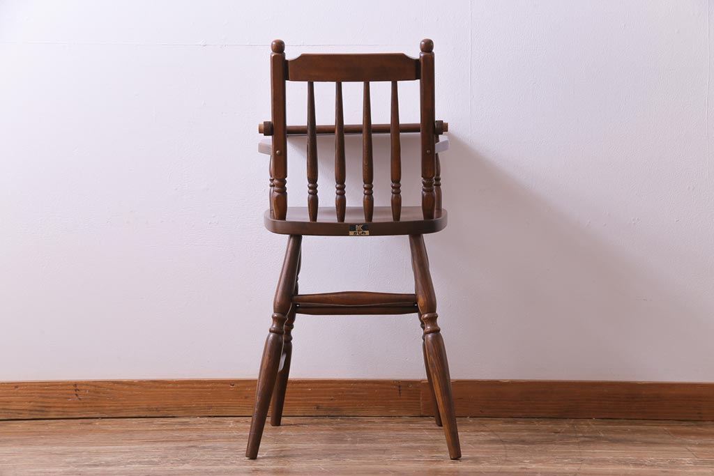 ヴィンテージ家具　ビンテージ　柏木工　品のある佇まいが魅力の作業台付きチャイルドチェア(子供椅子)