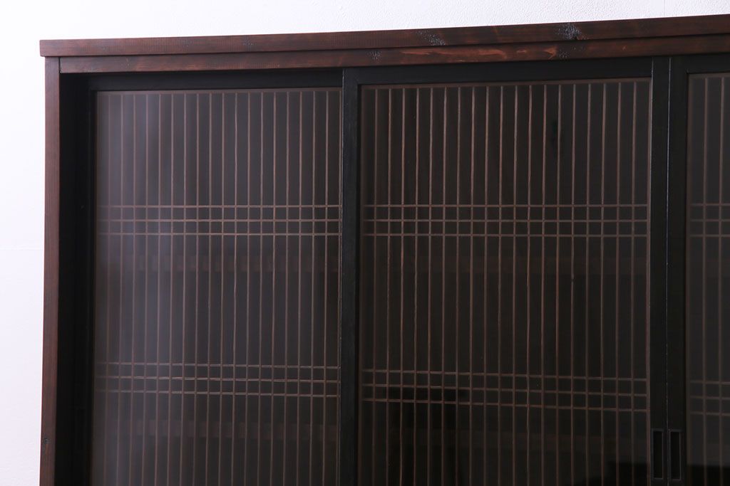 ラフジュ工房オリジナル　シンプルな書院戸をリメイクしたガラス戸棚(組子、収納棚、サイドボード)