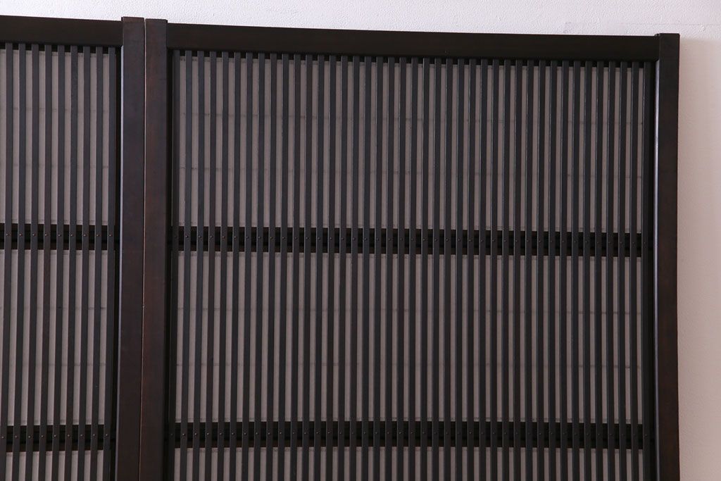 和製アンティーク　裏障子付き　ダイヤガラス　上品な和の雰囲気あふれる格子戸2枚セット(障子戸、引き戸、建具)