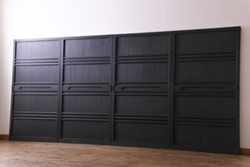 ペイント建具　幅広サイズ　ブラックカラーが存在感を放つ板戸4枚セット(引き戸、建具)