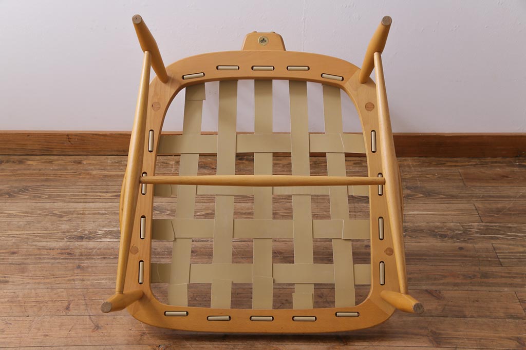 ヴィンテージ家具　イギリスビンテージ　ERCOL(アーコール)　ジュビリー(Jubilee)　グリーンのファブリックが優しげな一人掛けソファ(1)