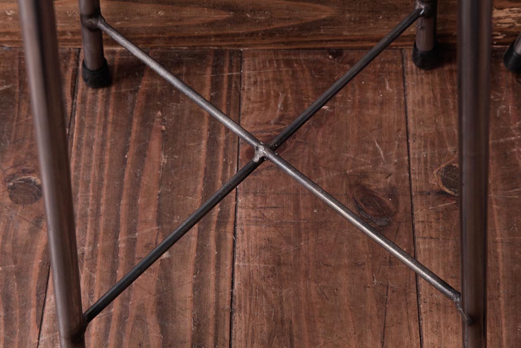 ラフジュ工房オリジナル　コンパクトで可愛らしいスツール(鉄脚チェア、椅子)2脚セット(3)