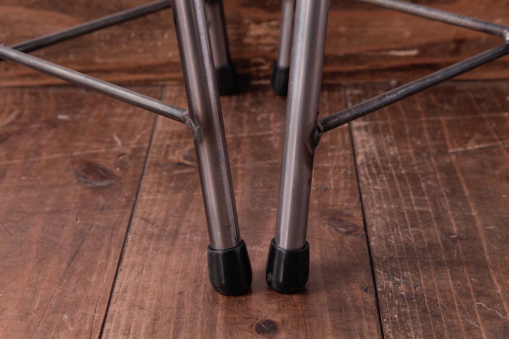 ラフジュ工房オリジナル　コンパクトで可愛らしいスツール(鉄脚チェア、椅子)2脚セット(3)