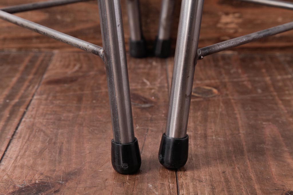 ラフジュ工房オリジナル　コンパクトで可愛らしいスツール(鉄脚チェア、椅子)2脚セット