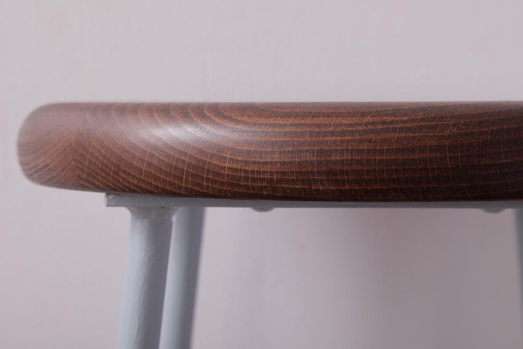 ラフジュ工房オリジナル　鉄脚　爽やかなペイントカラーが魅力の丸スツール(チェア、椅子)(1)