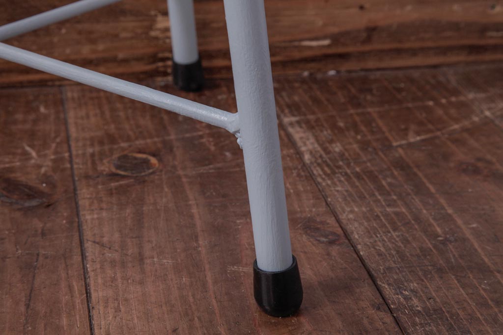 ラフジュ工房オリジナル　鉄脚　爽やかなペイントカラーが魅力の丸スツール(チェア、椅子)(1)