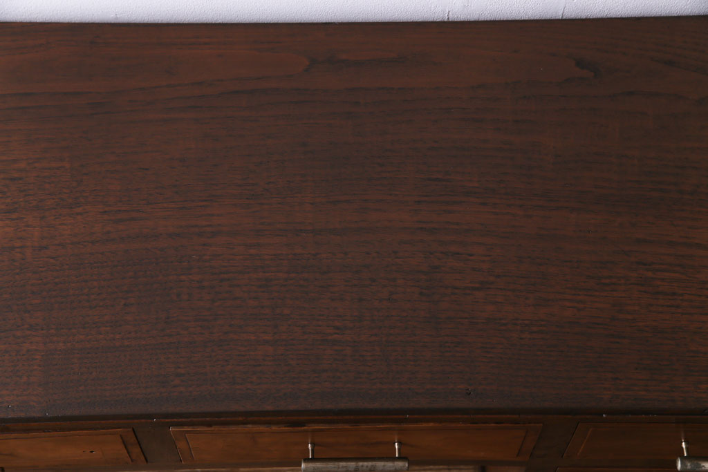 レトロ家具　昭和レトロ　栗・樺材　味わいのある趣が魅力の薄型ワークデスク(片袖机、在宅ワーク、在宅用)