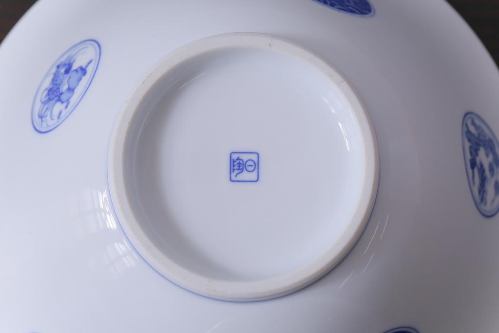 オールドノリタケ(則武・日陶)　窓絵　洋食器にも合わせやすい色彩の深鉢(サラダボウル)