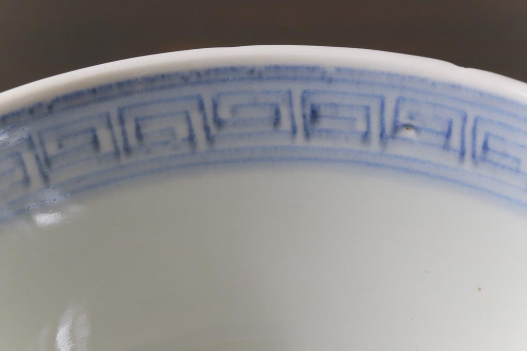 古民具・骨董　幕末明治期　味のある絵柄のアンティーク蓋付茶碗2客セット(和食器)(2)