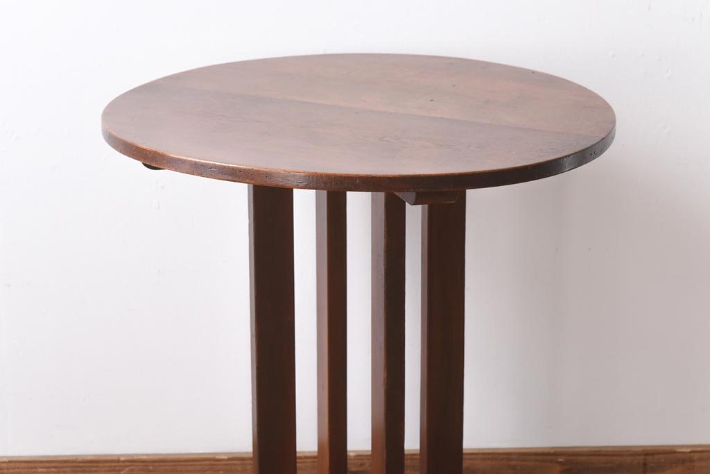 アンティーク家具　昭和中期　カバ材　大正ロマンの雰囲気漂うコーヒーテーブル(サイドテーブル)