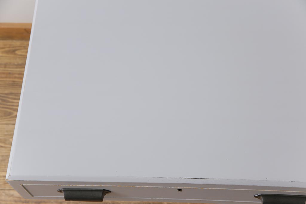 昭和中期　ペイント家具　落ち着いた雰囲気漂う片袖机(デスク、在宅ワーク、在宅用作業台)
