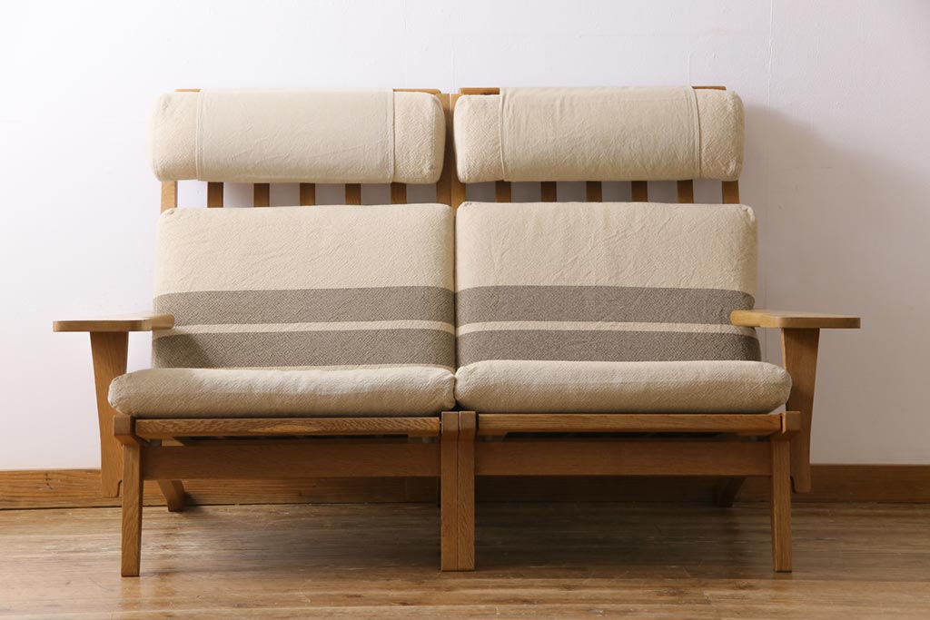 ビンテージ家具　北欧ヴィンテージ　Hans J Wegner(ハンス・J・ウェグナー)　GETAMA(ゲタマ) GE375  ハイバックイージーチェア(二人掛けソファ、ソファ)
