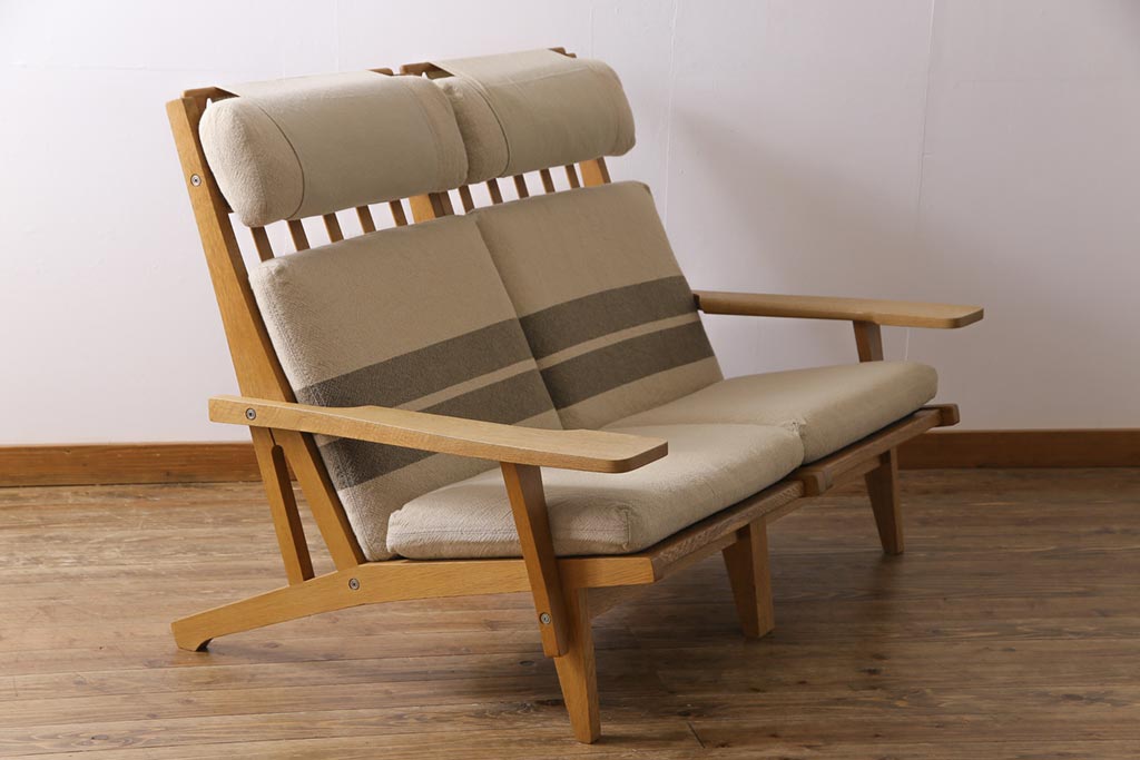 ビンテージ家具　北欧ヴィンテージ　Hans J Wegner(ハンス・J・ウェグナー)　GETAMA(ゲタマ) GE375  ハイバックイージーチェア(二人掛けソファ、ソファ)