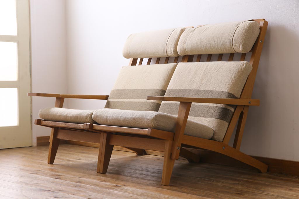 ビンテージ家具　北欧ヴィンテージ　Hans J Wegner(ハンス・J・ウェグナー)　GETAMA(ゲタマ) GE375  ハイバックイージーチェア(二人掛けソファ、ソファ)