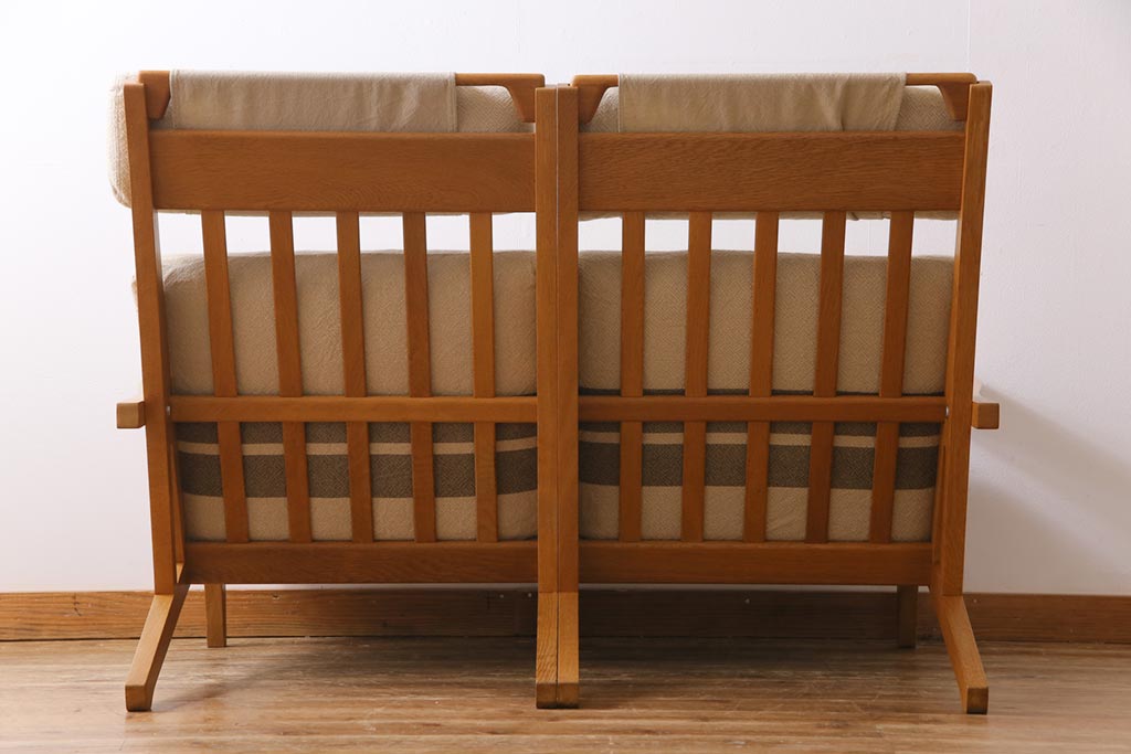 ビンテージ家具　北欧ヴィンテージ　Hans J Wegner(ハンス・J・ウェグナー)　GETAMA(ゲタマ) GE375  ハイバックイージーチェア(二人掛けソファ、ソファ)