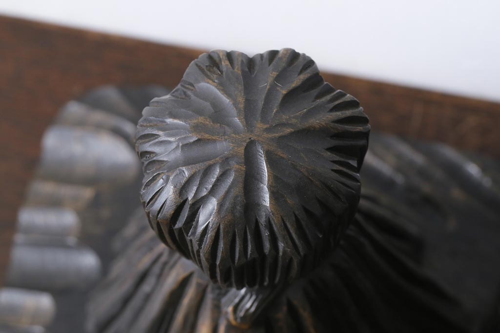 アンティーク雑貨　昭和期　民芸品　宇野広芳　木彫り　味わいのある表情の水戸農人形(置き物、ディスプレイ)