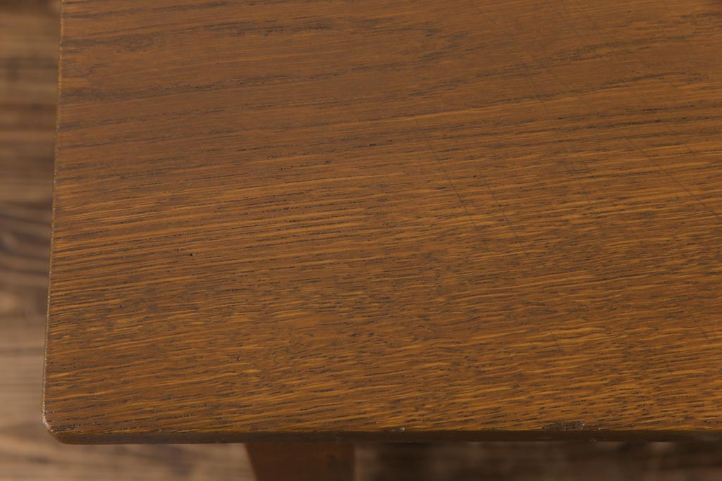 ペイント家具　ナラ材　収納力にも優れた薄型の片袖机(カウンターテーブル、作業台)