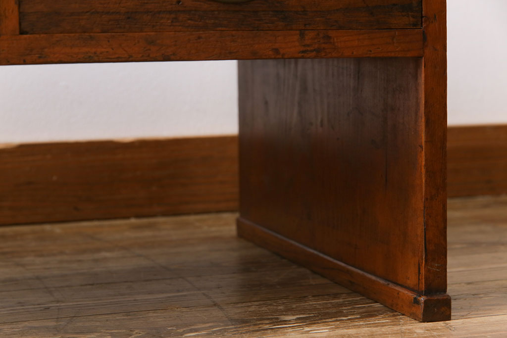 アンティーク家具　和製アンティーク　ヒノキ材の味わい豊かな文机(座机、ローテーブル)