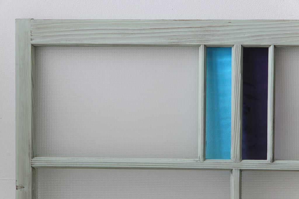 高品質 ペイント 色ガラス 爽やかな色合わせが目を惹くガラス窓(サッシ 建具