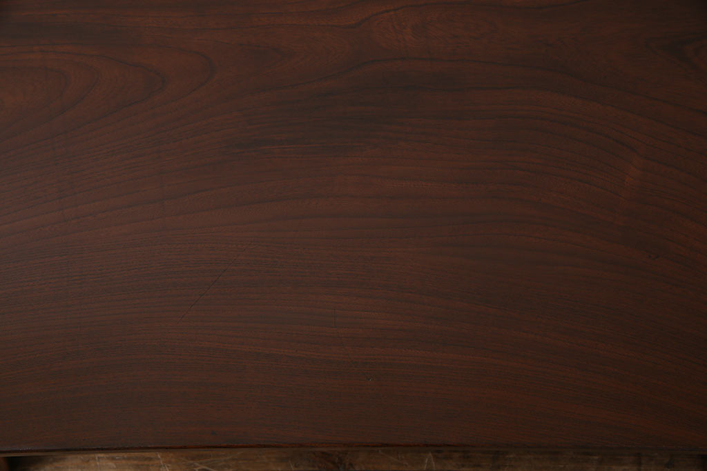 アンティーク雑貨　和製アンティーク　総ケヤキ材　漆塗りが美しい品の良い文机(座卓、ローテーブル)