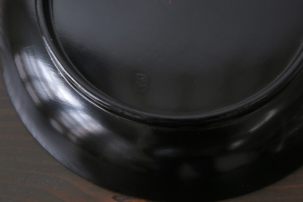 大正昭和初期　漆器　黒漆が美しい銘々皿10枚セット(木皿、菓子皿)(1)
