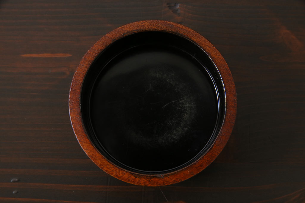 アンティーク雑貨　大正昭和初期　木製漆器　竹をモチーフにした徳利袴3客セット(小物入れ)