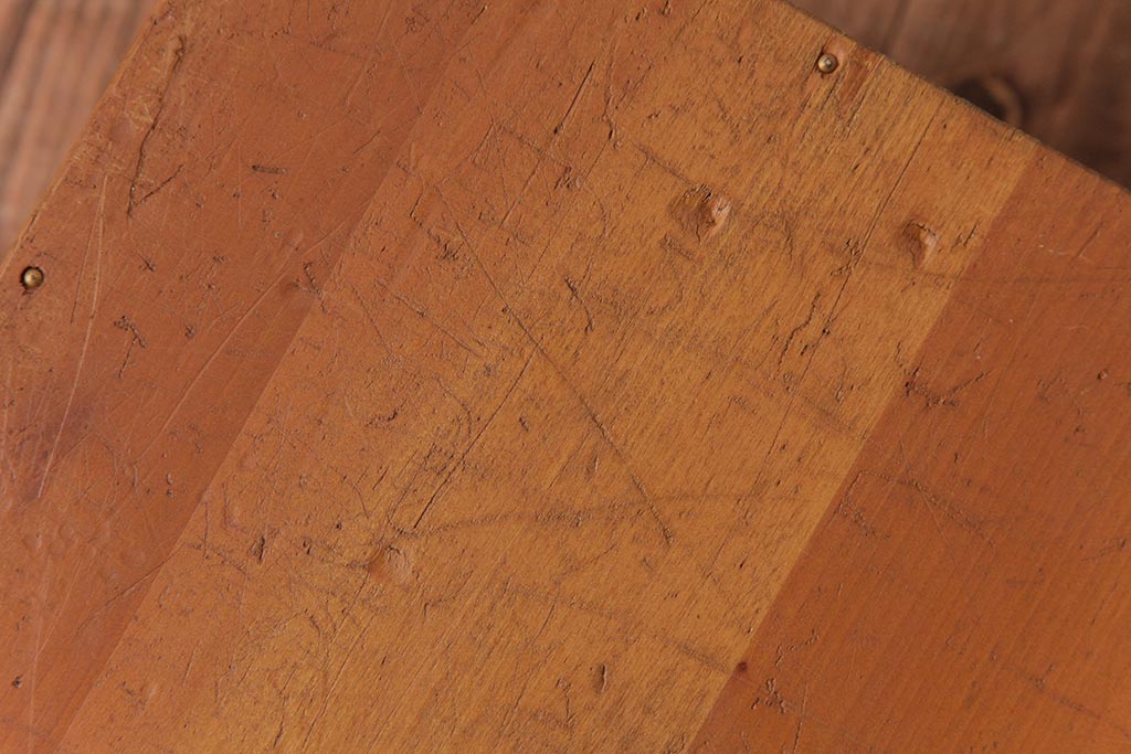 アンティーク雑貨　昭和レトロ　キューブ型の大きな積み木【立方体・大】(スツール、飾り台、花台、ディスプレイ雑貨)(3)